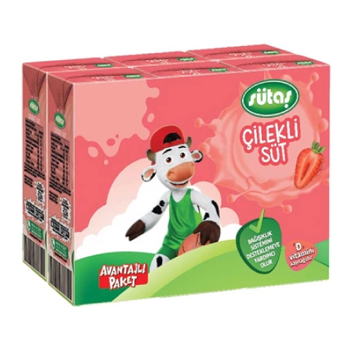SÜTAŞ ÇİLEKLİ SÜT 6X180 ML