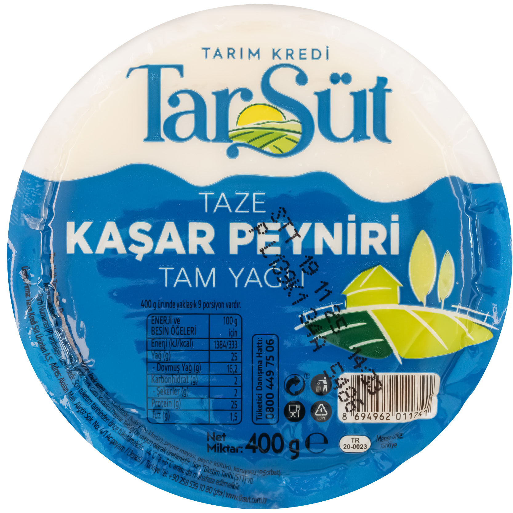 TARSÜT TAM YAĞLI KAŞAR PEYNİRİ