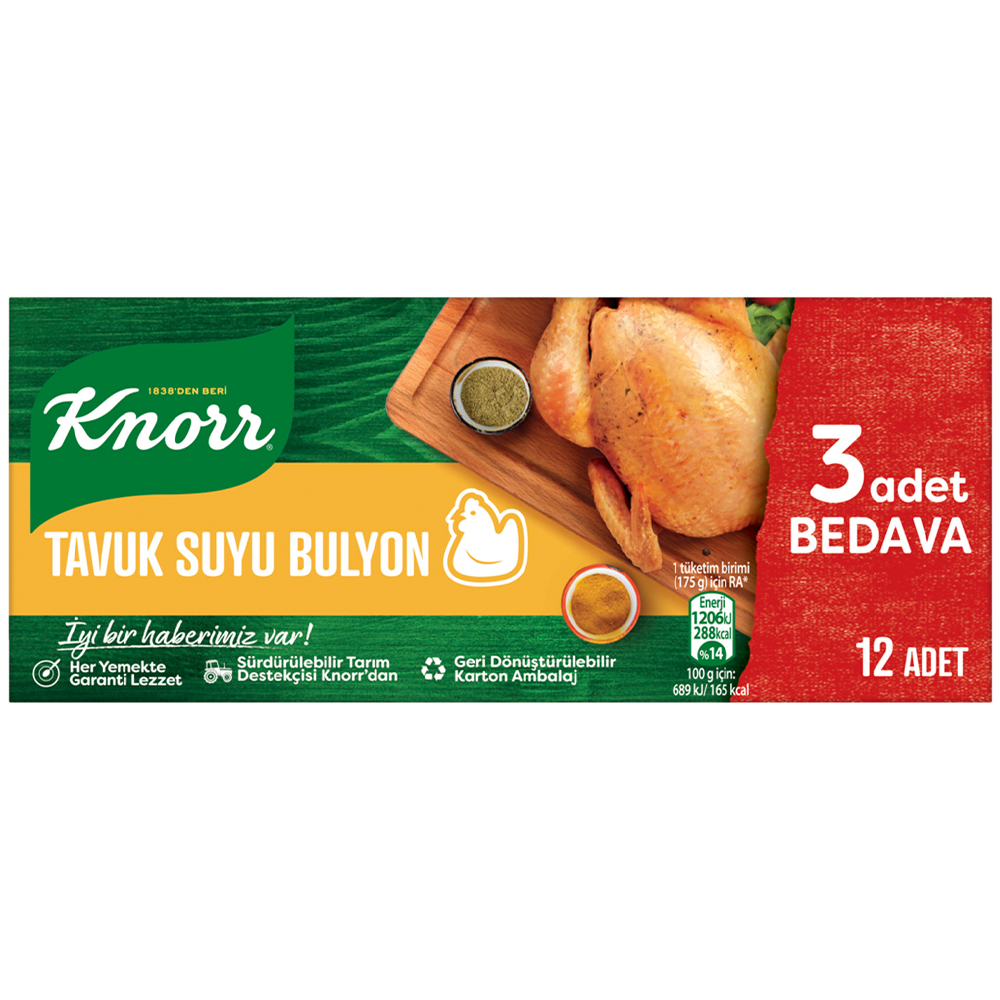 KNORR TAVUK SUYU BULYON 12 Lİ