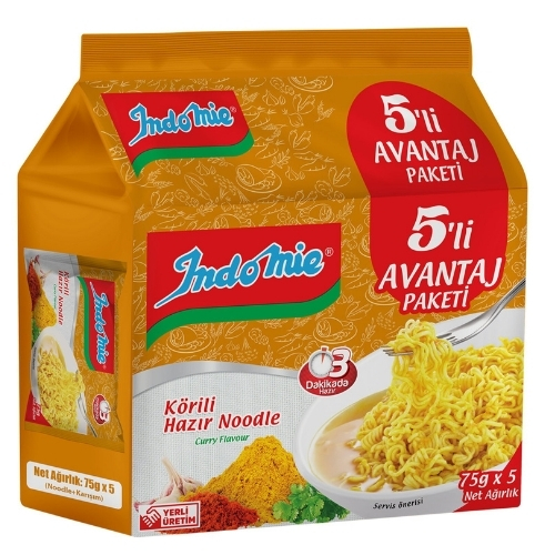 INDOMİE KÖRİLİ NOODLE 5 Lİ PKT