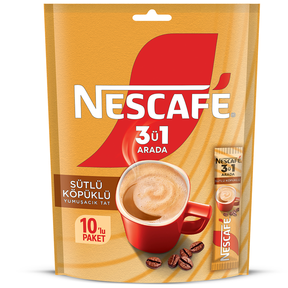 NESCAFE 3'Ü 1 ARADA SÜTLÜ KÖPÜKLÜ 10'LU MP