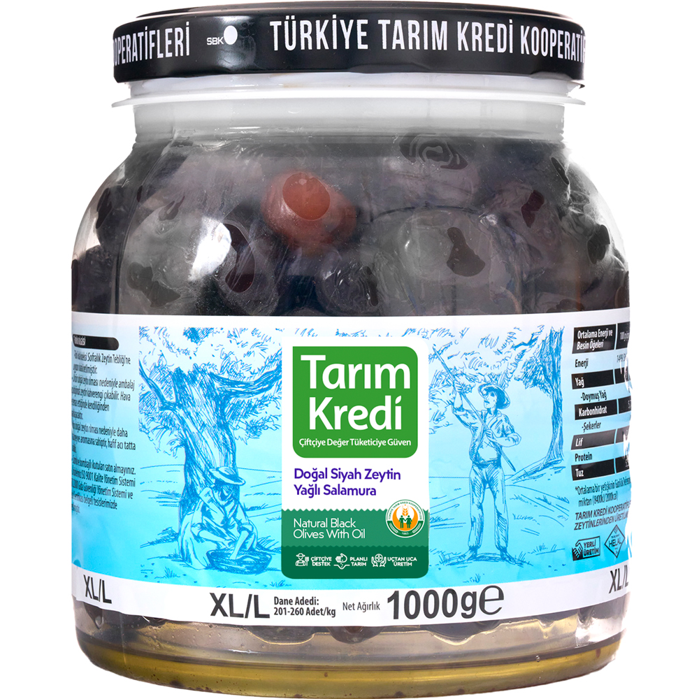 TK YAĞLI  SALAMURA SİYAH ZEYTİN XL-L