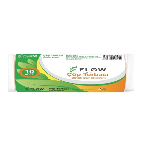 FLOWPACK ÇÖP TORBASI BÜYÜK 65X80 10 LI