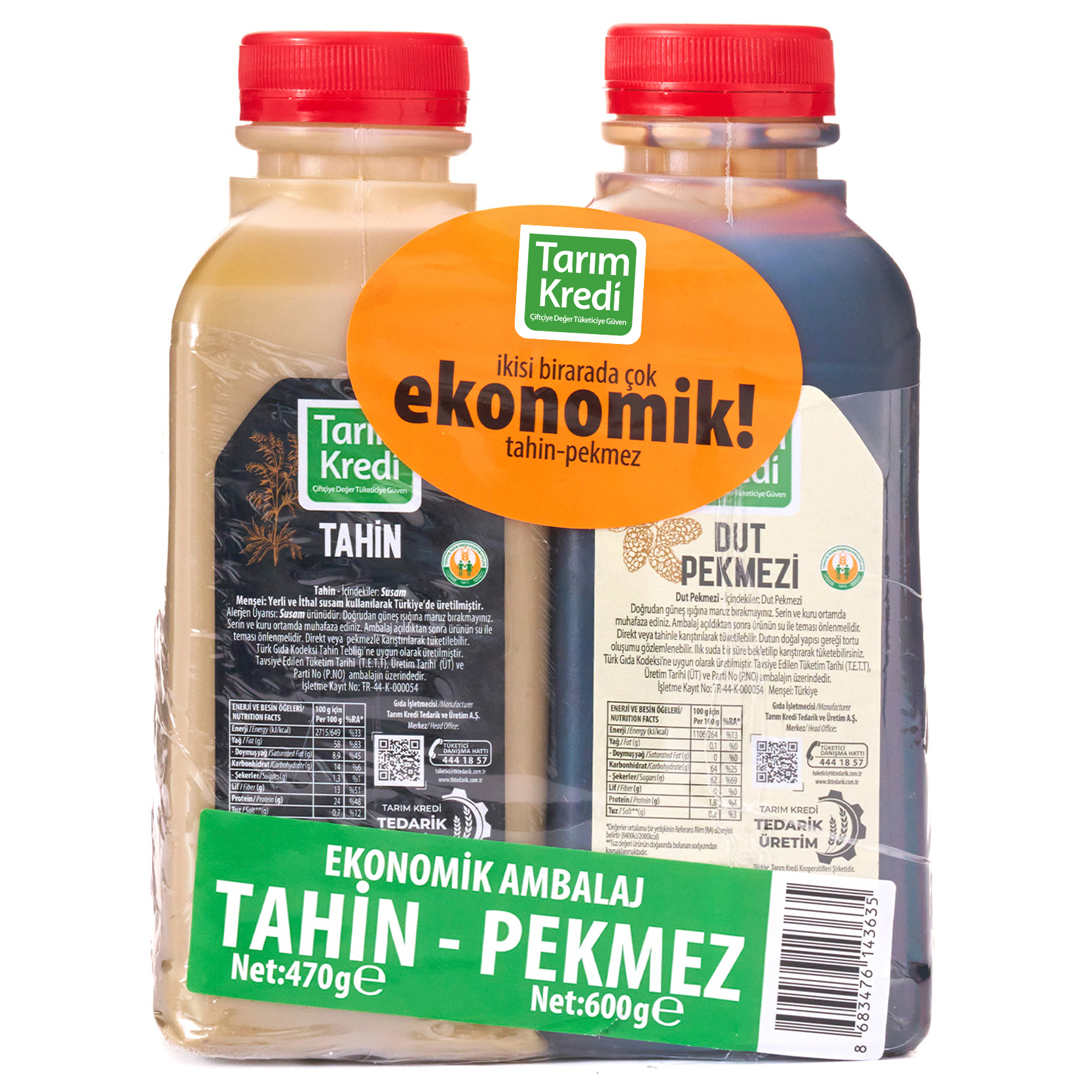 TK TAHİN 470 G - DUT PEKMEZİ 2Lİ PAKET