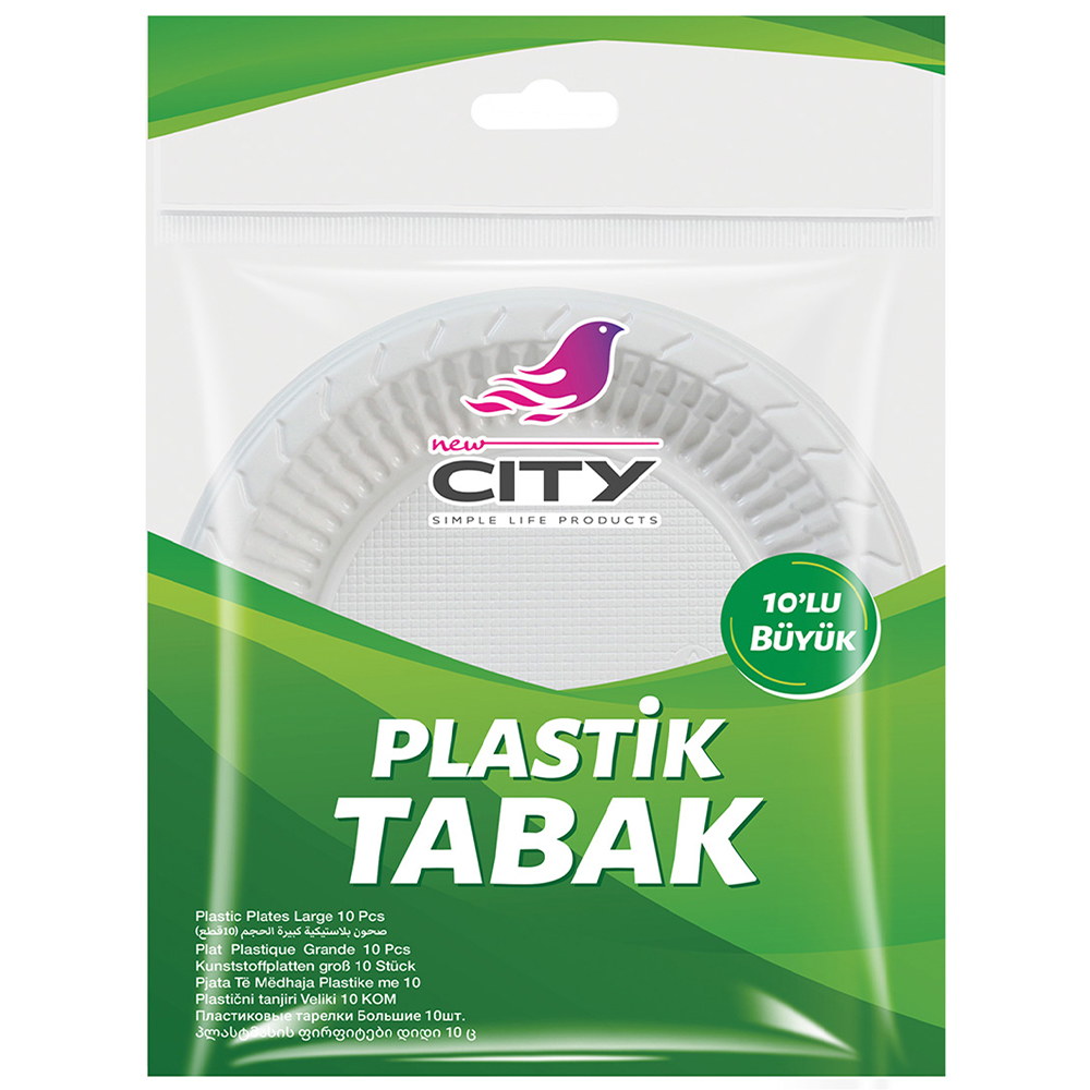 NEW CİTY PLASTİK TABAK BÜYÜK 10 LU