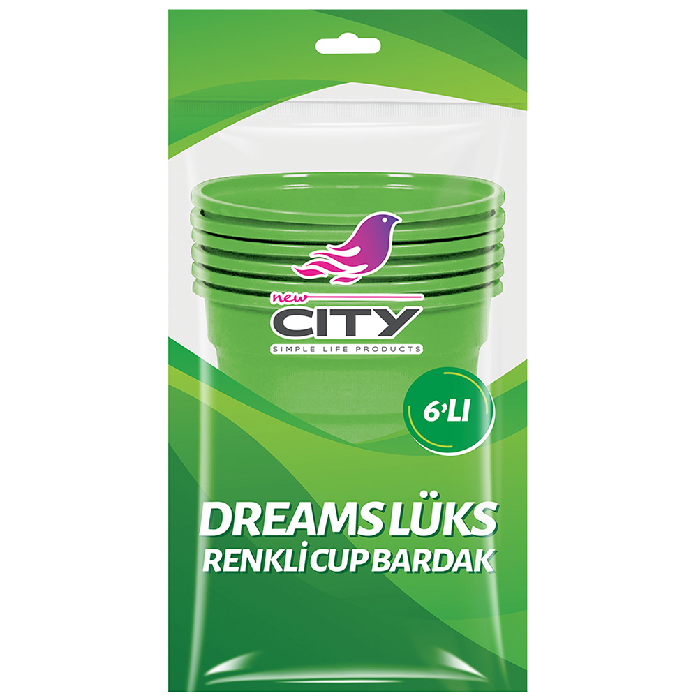 NEW CİTY DREAMS LÜKS RENKLİ CUP BARDAK 6 LI