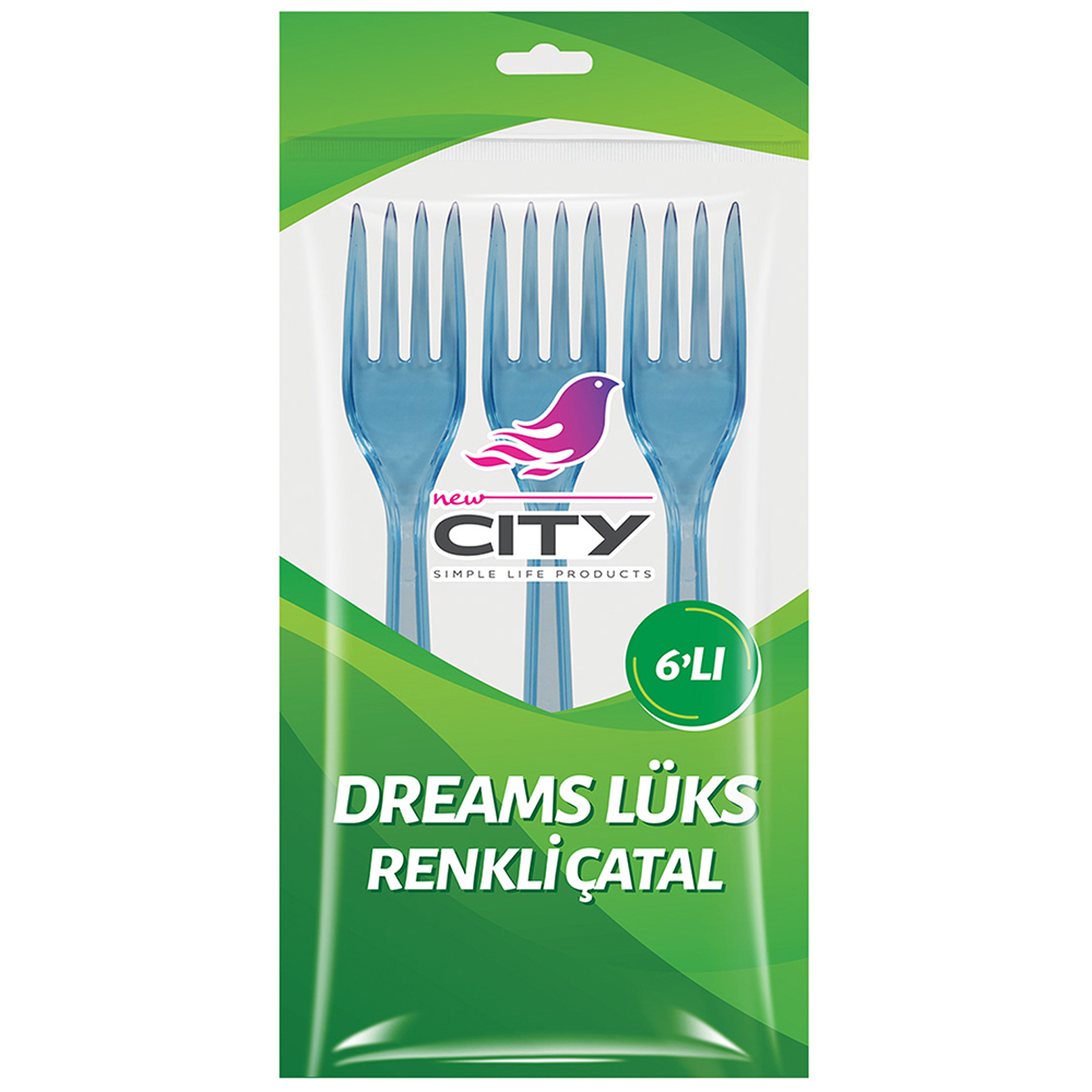 NEW CİTY DREAMS LÜKS RENKLİ ÇATAL 6 LI