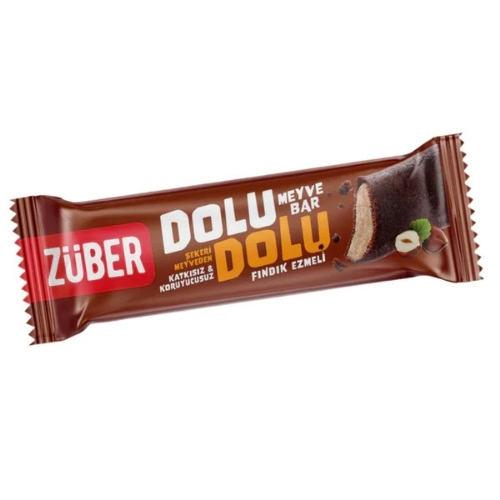 ZÜBER FINDIK DOLGULU VE KAKAOLU MEYVE BAR 30G