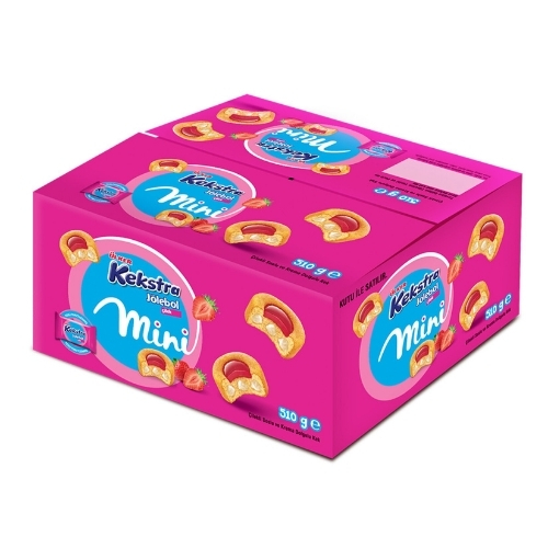 ÜLKER KEKSTRA JÖLEBOL MİNİ ÇİLEKLİ KUTULU 510G