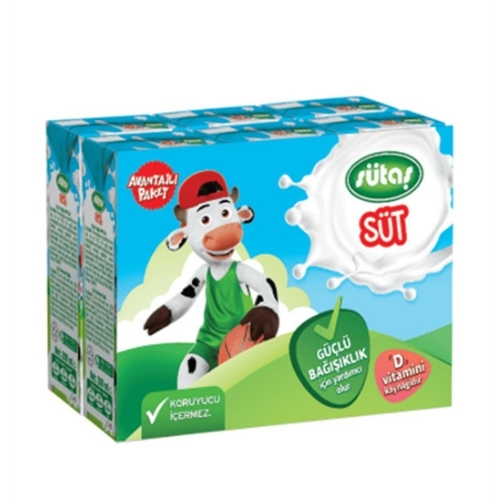 SÜTAŞ SADE SÜT 6*180 ML