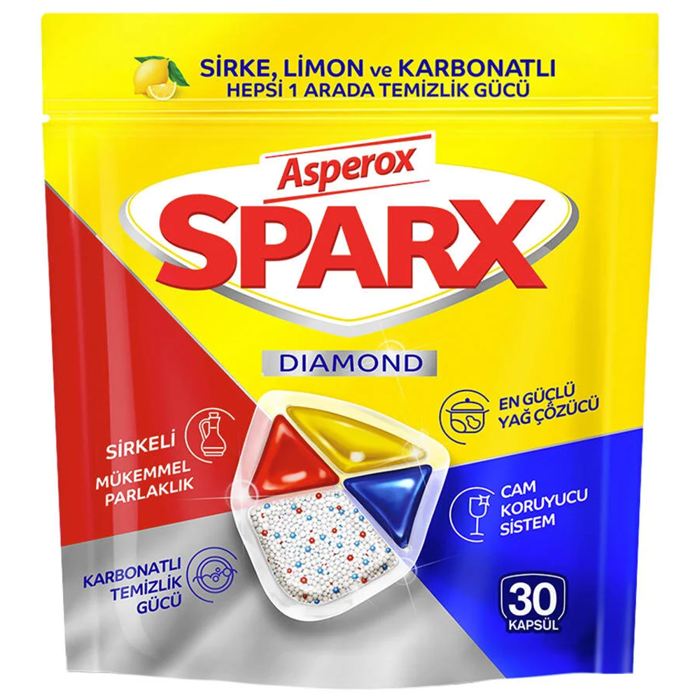 ASPEROX SPARX DİAMOND BULAŞIK MAK.KAPSÜL 30 LU