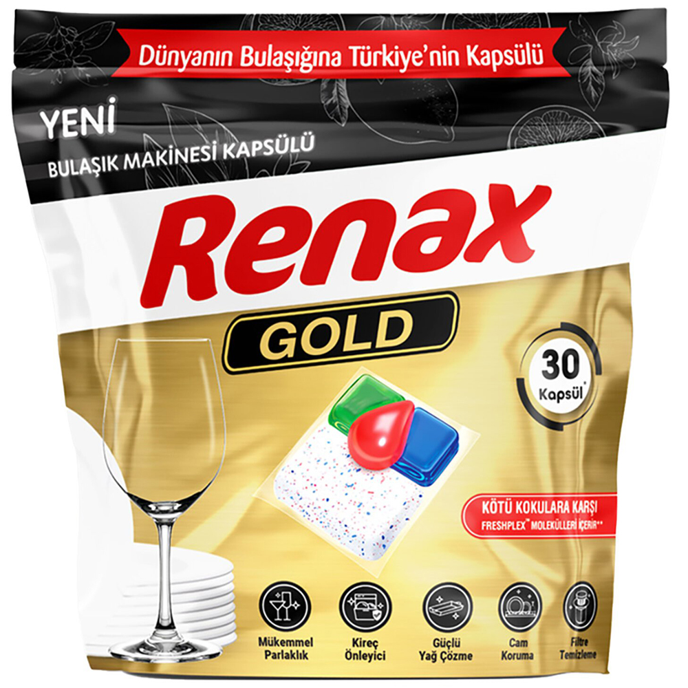 RENAX GOLD BULAŞIK MAKİNESİ KAPSÜLÜ 30'LU