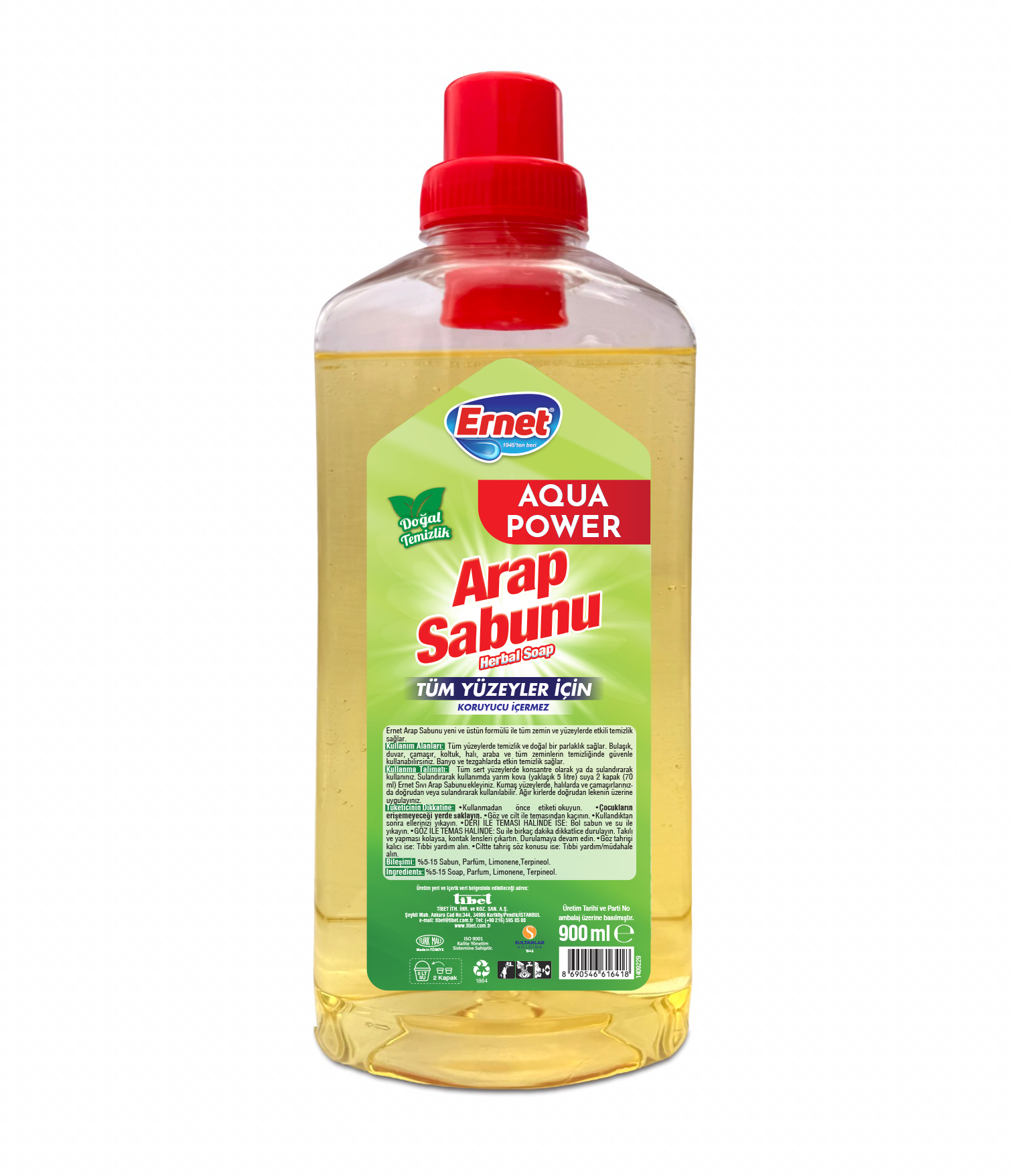 ERNET AQUAPOWER ARAP SABUNU 900 ML