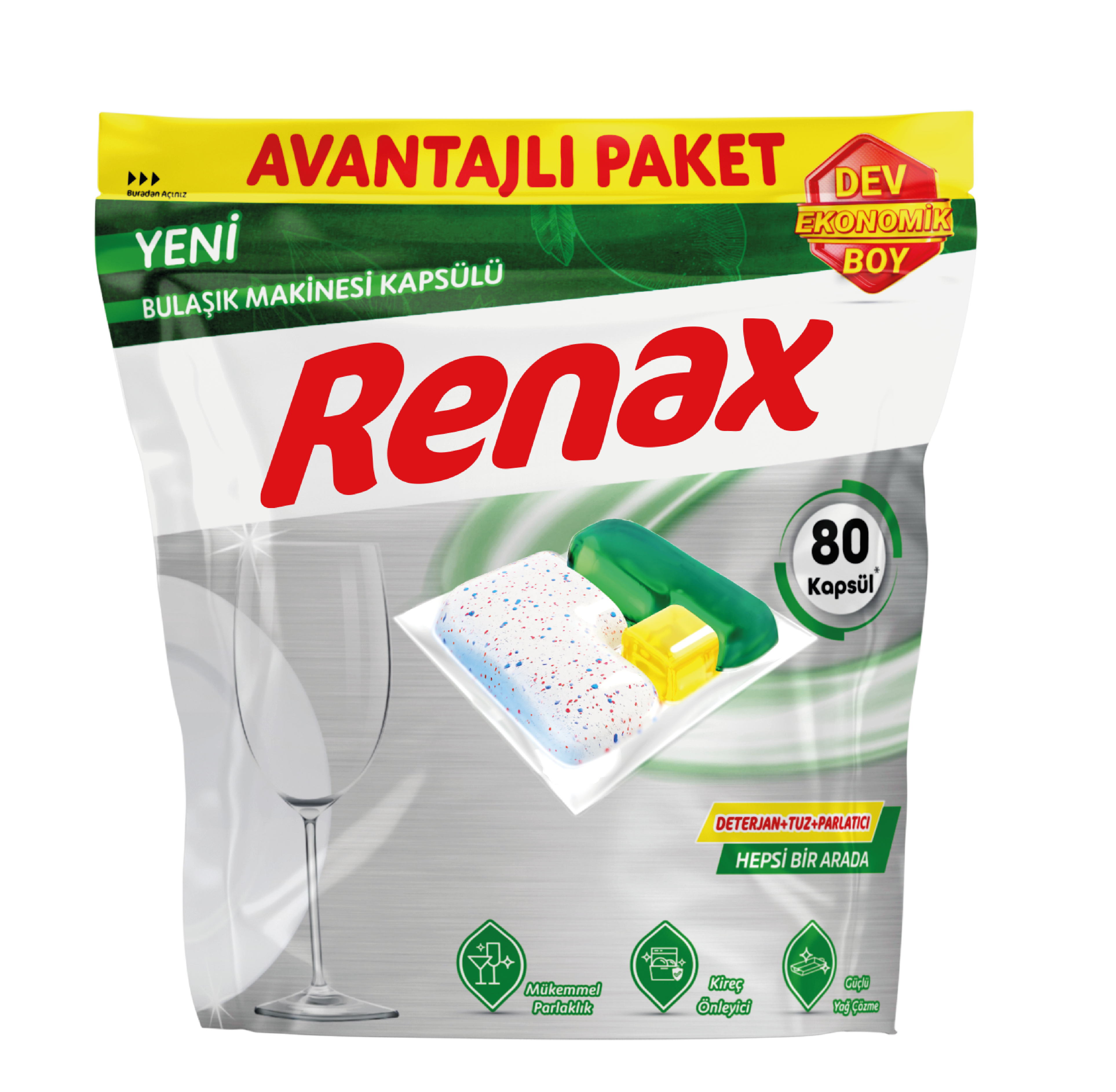 RENAX BULAŞIK MAKİNESİ KAPSÜLÜ 80'Lİ