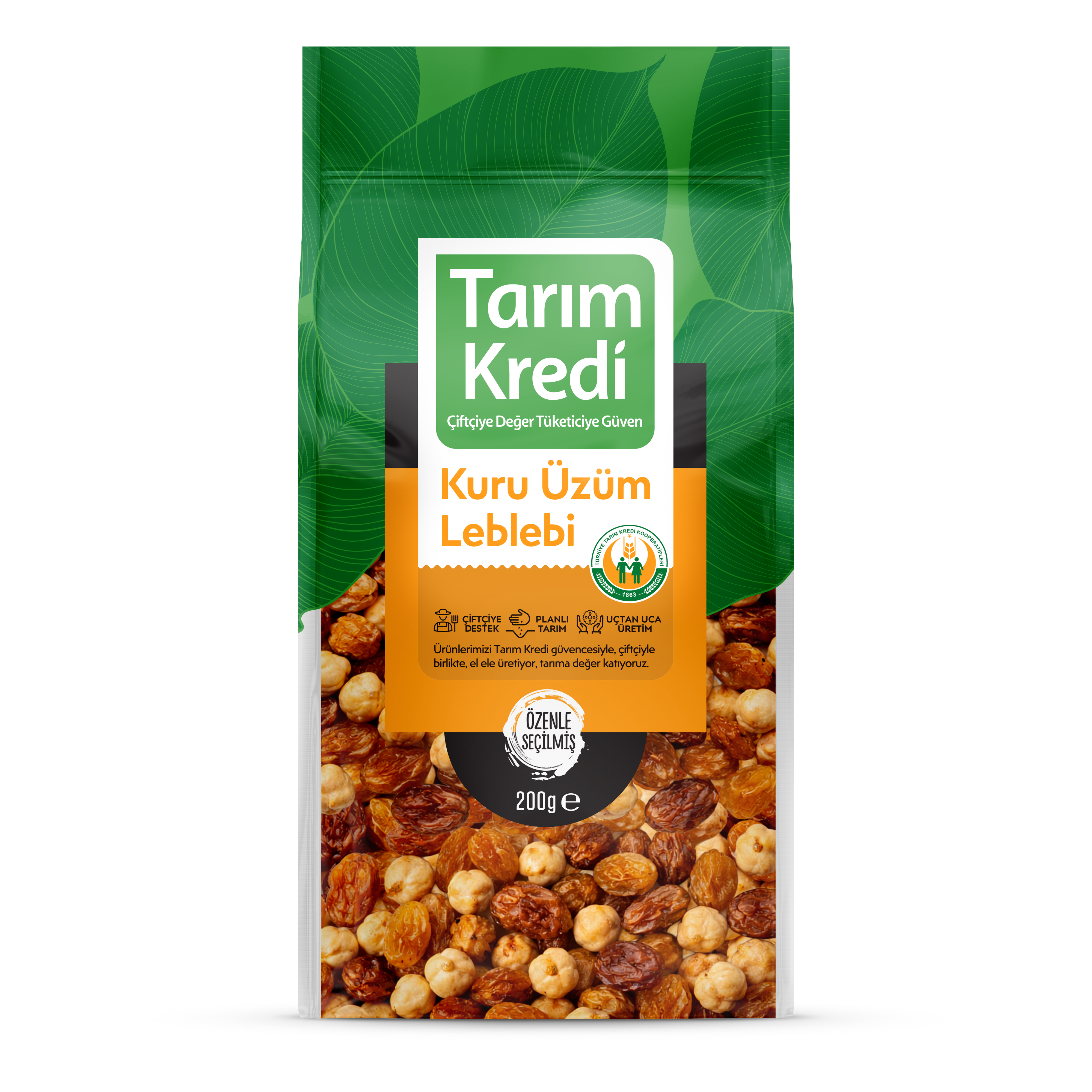 TK PAKETLİ KAVRULMUŞ LEBLEBİ-KURU ÜZÜM 200 GR